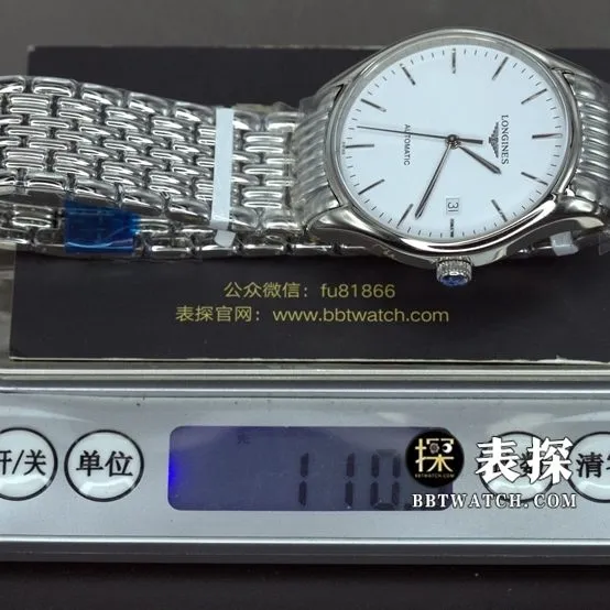 GK factory Longines top-tier watch white dial silver needle steel bracelet model picture and price caseback live photo