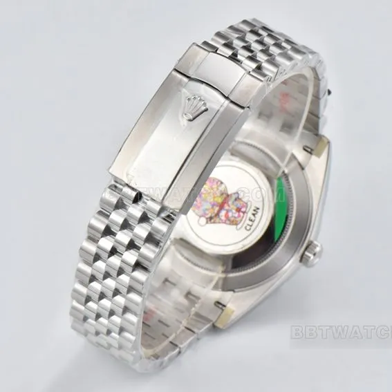 C factory Rolex log super cloneblue dial41mm five row link m126334-0002front live photo