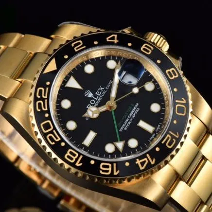 Front view of the full range of high-quality V9RolexGMT-MasterGMTblack dial watches from major manufacturers