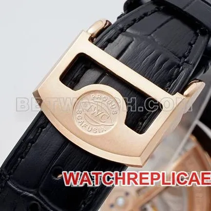 top-tier watch Portugal APS factory IWC perpetual calendar white dialrose goldfront live photo