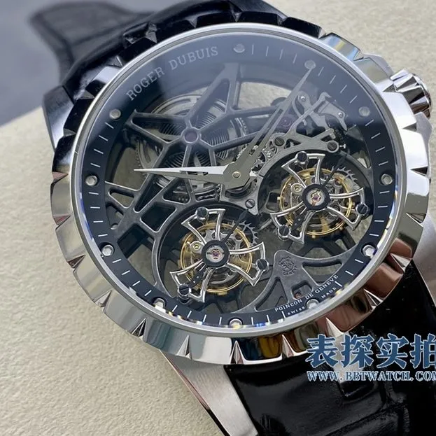 YS King Roger Dubuis watch white steel hollow double flying tourbillonRDDBEX0396 bottom cover picture