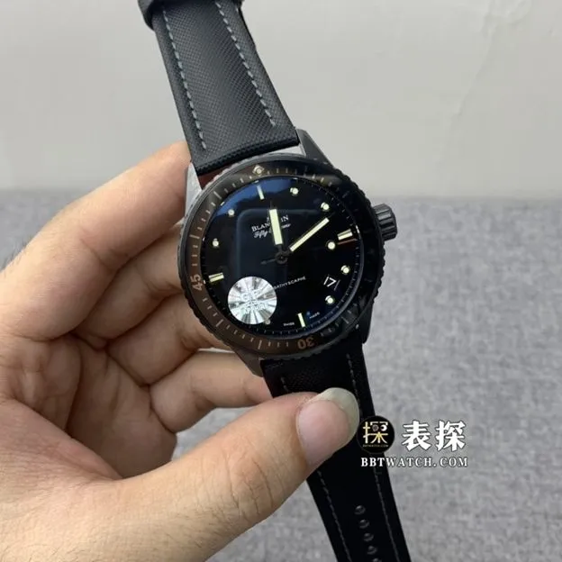 GF Factory Blancpain Fifty Fathoms 5000 Top collectible watches Men's Black Plate strap models Pictures and Prices Buckle Real Pictures