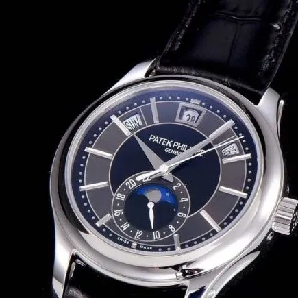GR Top collectible watches Patek Philippe 5205G-013 Complications Series Top Version White Steel Black Back Men's Watch Details