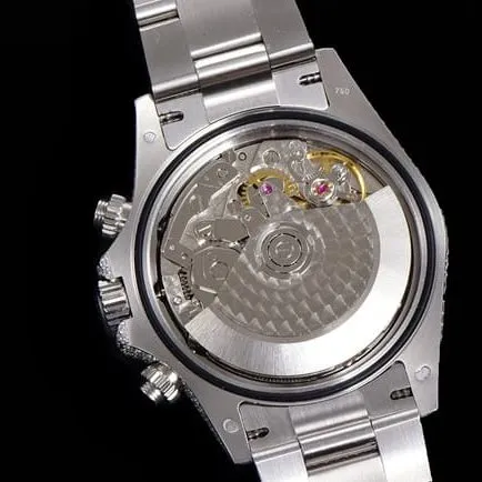 Rolextop-tier watch men's white dialsteel bracelet new universe chronograph Daytona gypsophila 40 series mechanical watch front view