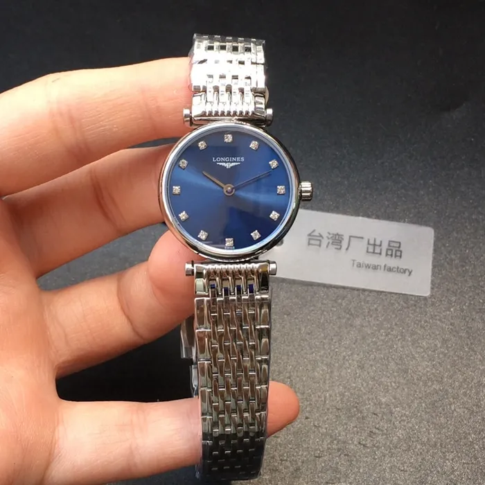 TW factory top-tier watch Longines women's blue dialsteel bracelet Jialan series quartz watch back cover picture