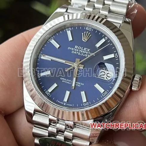 collectible watch ERF factory log Rolexblue dial3235 mechanical 41mmfront live photo