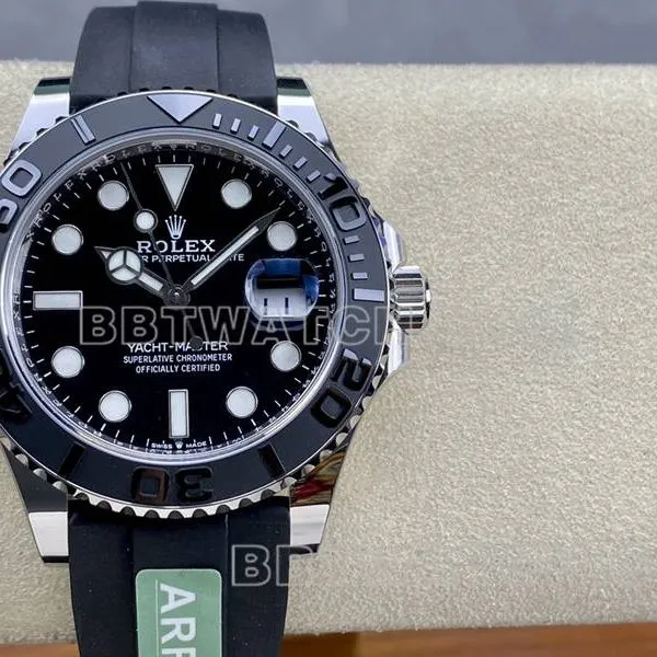 Rolex collectible watches ARF factory yacht masters black plate 42mm rubber models front real picture