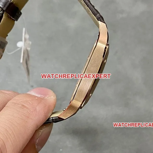 F1 factory Cartier Santos gray plate rose gold large size WGSA0032 front live photo