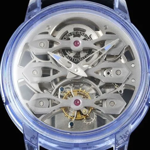 top-tier Girard-Perregaux top-tier Golden Bridge series fully automatic movement men's gray plate black belt tourbillon watch detail shots