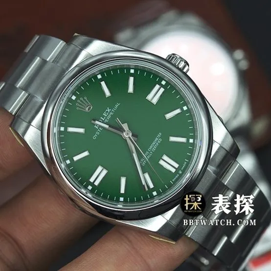 JVS FactoryRolex Oyster Perpetual top-tier watch men's green dialsteel bracelet pictures and prices braceletlive photos