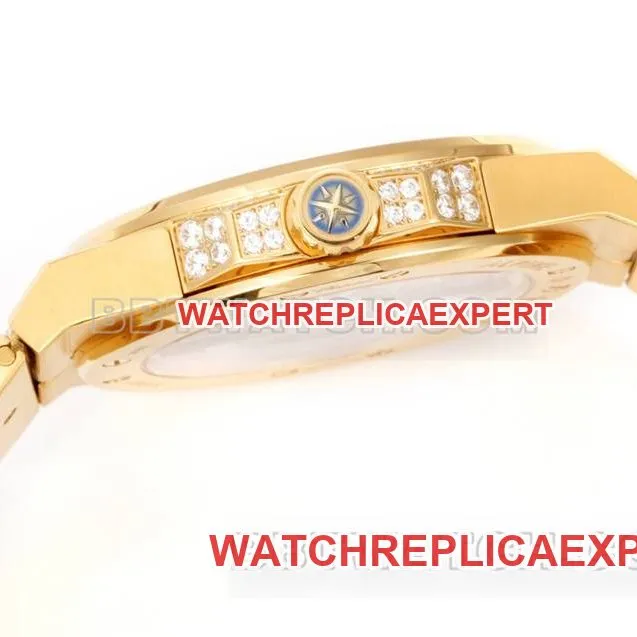 Chopard1:1replica watch GH factory Xueshan Aoyi 41mm pavé diamond yellow goldsteel bracelet model front live photo
