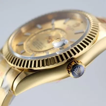Top-tier watch Rolex men's gold plate steel bracelet Navigator series automatic movement watch front view