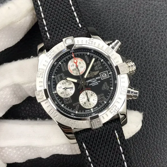 top-tier replicaBreitlingsuper watch fully automatic movement nylon strap men's black dial Avengers series clasp picture