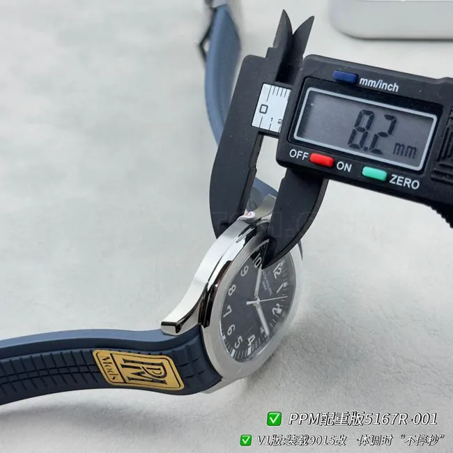 PPM factory 1:1replica watch Patek PhilippeAquanautblue dialfront live photo