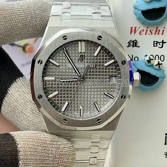 1:1replica watch VS FactoryAudemars PiguetRoyal Oak gray plate 4302 mechanical 15500caseback live photo
