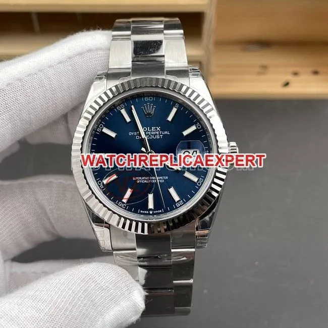 collectible watch VS Factory log Rolexblue dial3235 mechanical 41mmfront live photo