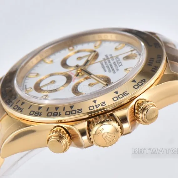 Factory C RolexDaytonasuper clonewhite dialyellow goldsteel bracelet model m116508-0001clasplive photos