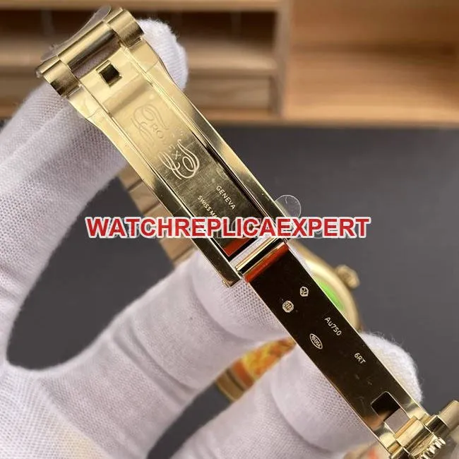 top-tier watch QF factory Day-DateRolexblack dialyellow gold2836 mechanical 36mmfront live photo