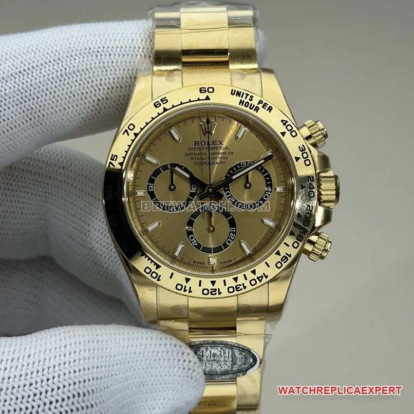 Clean FactoryRolexDaytonatop-tier gold plate all gold steel bracelet model 126508side live photo