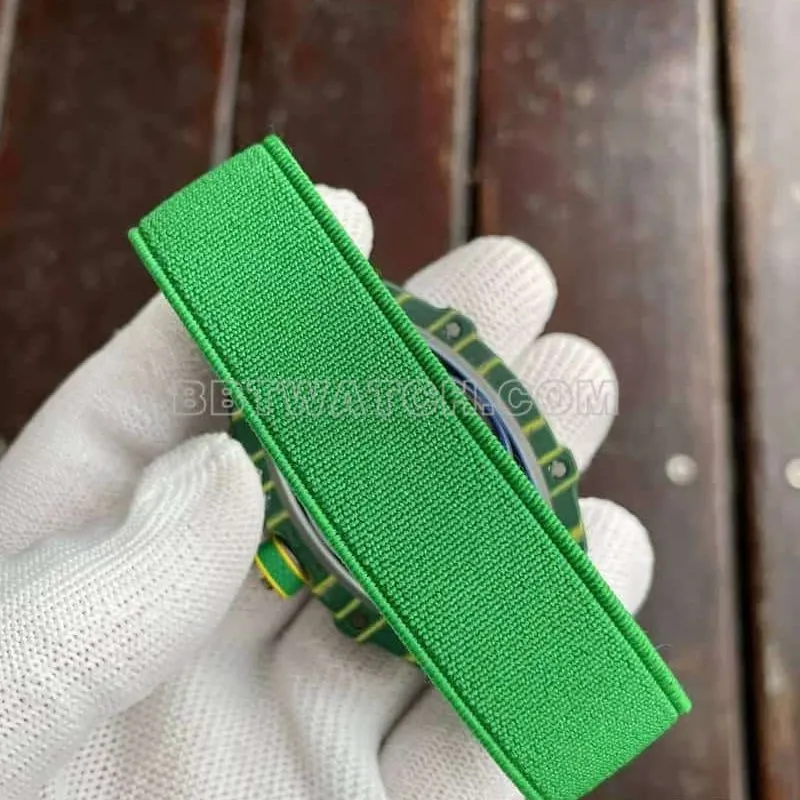 Richard Mille men's top-tier hollow plate green RM67-02front live photo