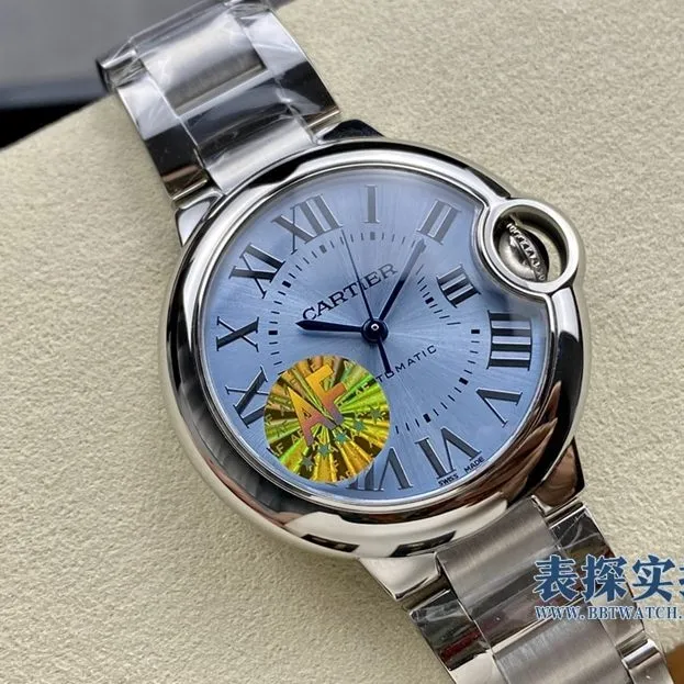top-tier replicaCartier33mm new color ice blue balloon mechanical model front