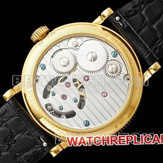 Breguet watch RMS factory classic white dialtourbillonyellow gold mechanical leather strap model front live photo