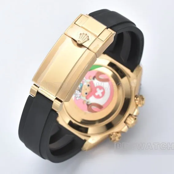 C factory RolexDaytona1:1top-tier champagne tray yellow gold rubber m116518ln-0042front live photo