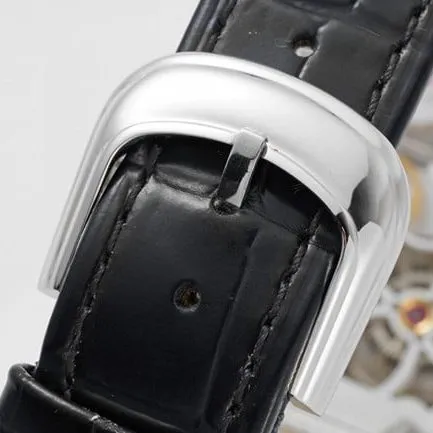 ABF factory top-tier Frank Muller high-quality watch men's black dial black belt leather strap manual mechanical tourbillon front view
