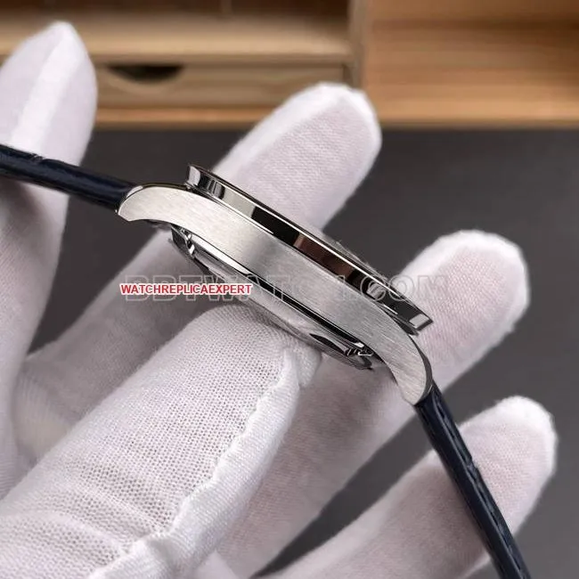 watch Portugal APS factory IWC silver white dial blue needle side live photo