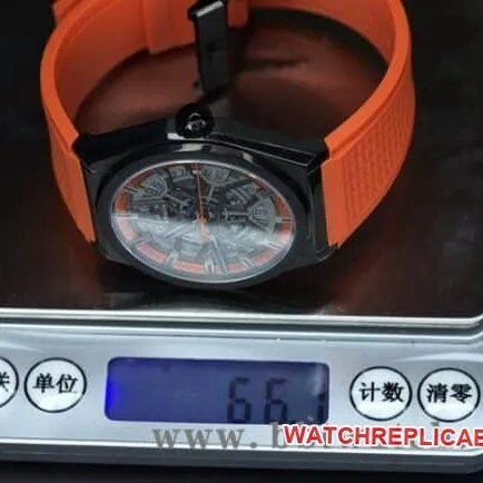 Zenith top-tier watch DEFY men's gray plate hollow mechanical titanium alloy rubber bracelet mechanical watch front view