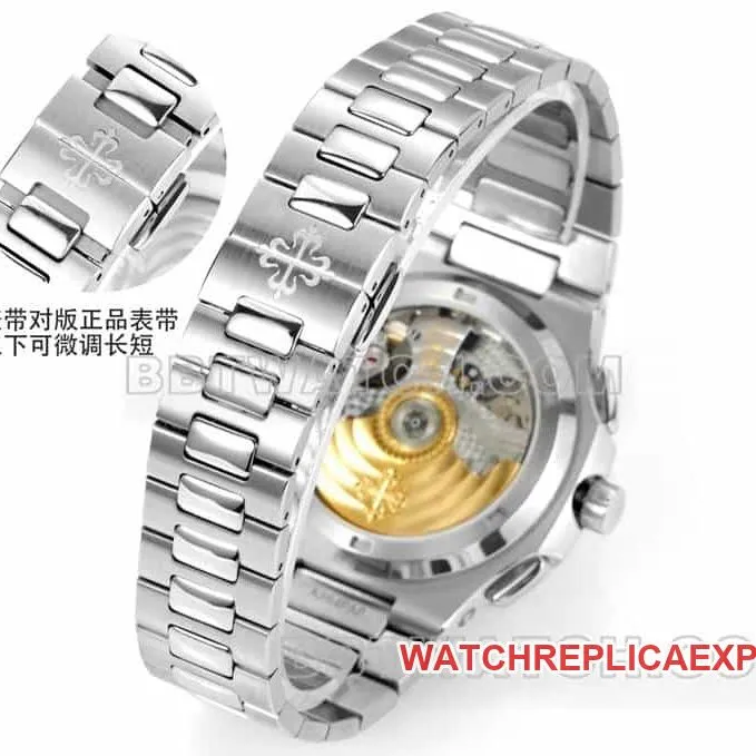 Sporty and elegant top-tier watch P1 factory Patek Philippeblue dial mechanical steel bracelet model 5990front live photo