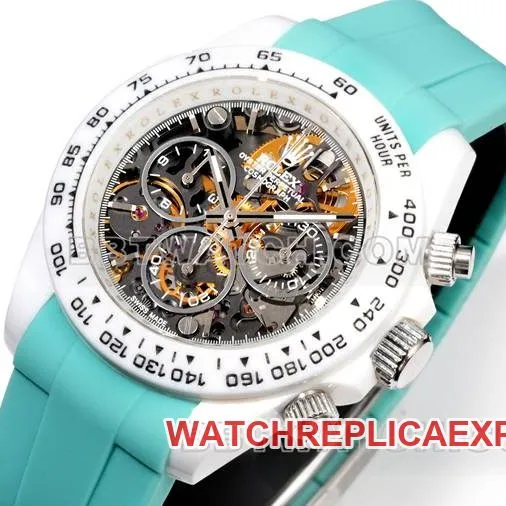 collectible watch TW factory DaytonaRolex white shell green rubber braceletfront live photo