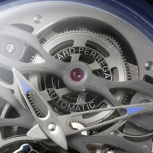 top-tier Girard-Perregaux top-tier Golden Bridge series fully automatic movement men's gray plate black belt tourbillon watch front view