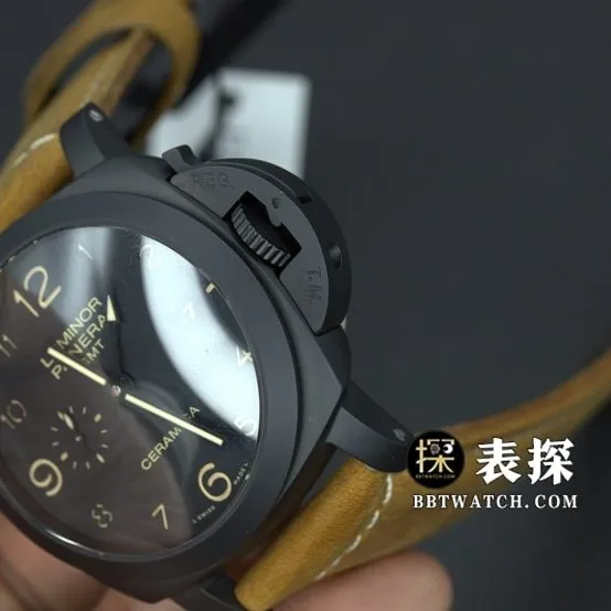 SBF factory Panerai1:1super watch men's black dialleather strap model pictures and prices side live photo