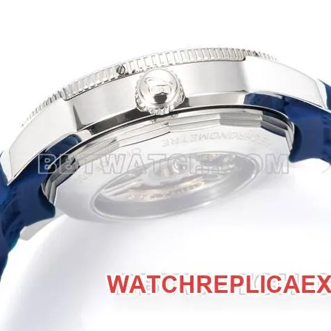 top-tier watch BLS factory super ocean culture Breitlingblue dial rubber braceletfront live photo