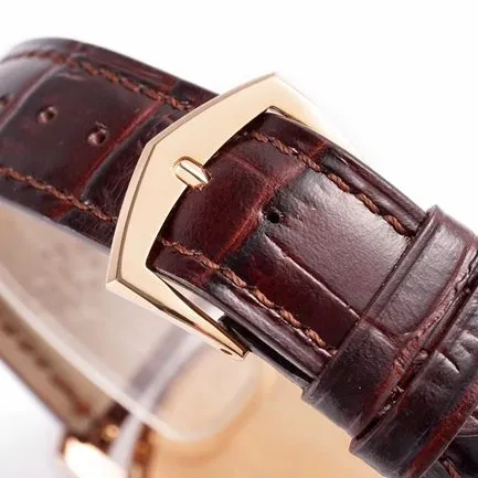 ZF Factorytop-tier watch Patek Philippe men's gold plate brown belt classic series automatic movementleather strap watch front view