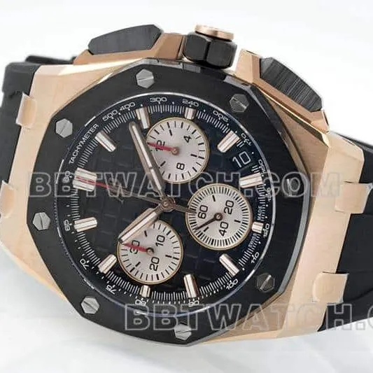 APS factory Audemars PiguetRoyal Oak offshore super cloneblack dialrose gold26420side live photo