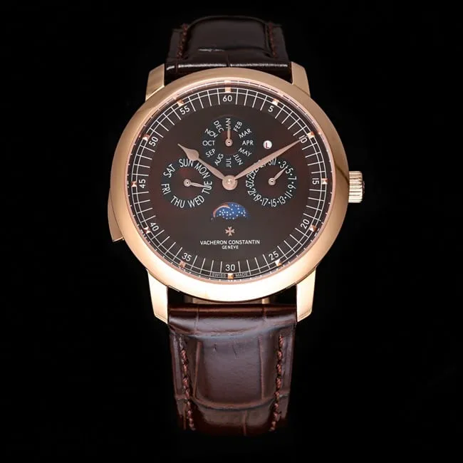 top-tier watch Vacheron Constantin men's brown plate brown belt loft craftsman series leather strap watch clasp picture