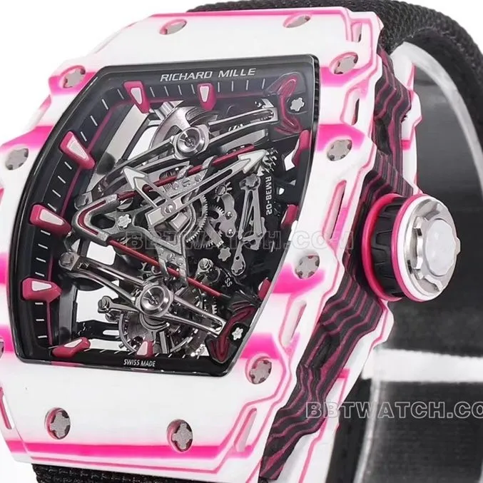 Richard Mille men's top-tier black fabric model RM 38-02front live photo