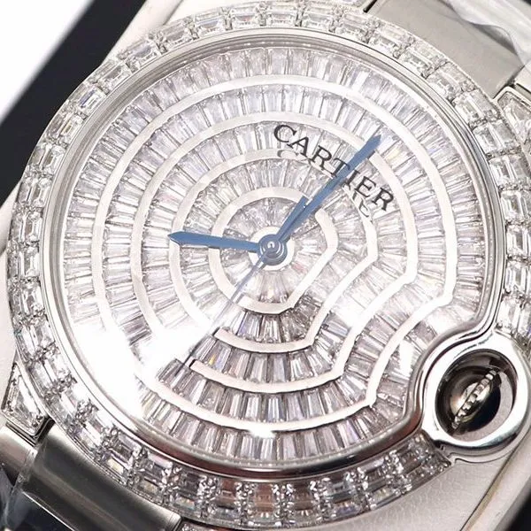 Cartier Blue Balloon Square Diamond Full Star Watch Front View