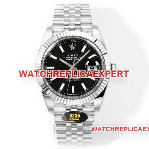 1:1replica watch JF factory log Rolexblack dial3235 mechanical 41mm front live photo