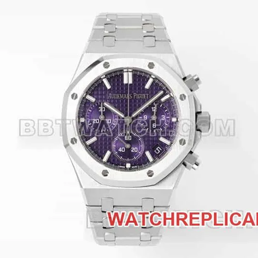 APS factory Audemars PiguetRoyal Oaktop-tier 1:1high-quality purple plate chronograph26240front live photo