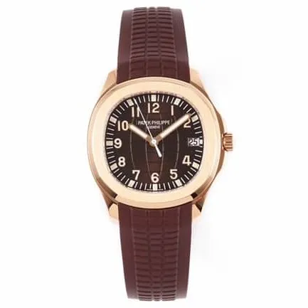 ZF FactoryPatek Philippetop-tier watch men's brown plate rubber strap mechanical underwater explorer series V3 version watch front view