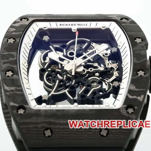 APSRichard Mille1:1top-tier carbon fiber case black rubber model RM055front live photo