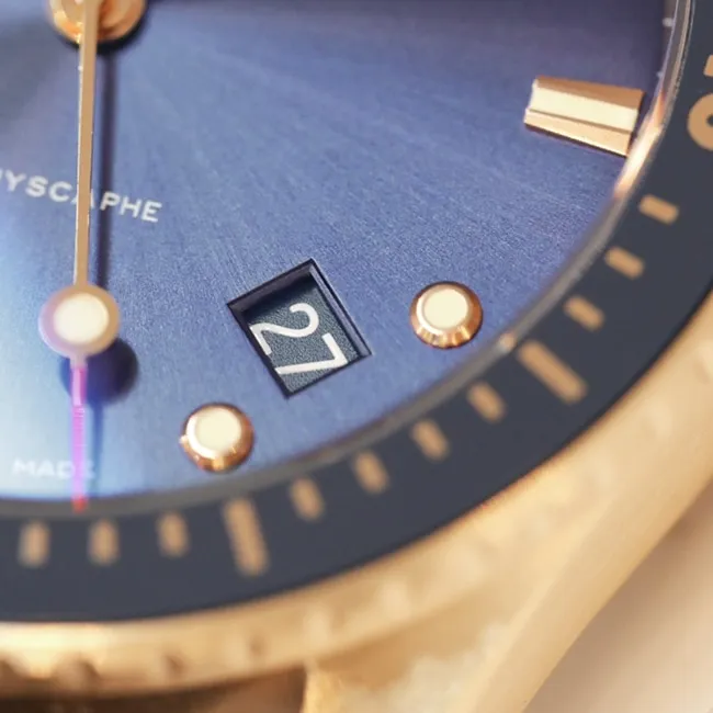 top-tier watch Blancpain men's blue dial nylon strap fifty fathom series front view