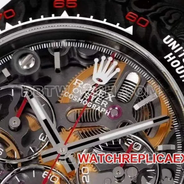 TW factory Rolex Daytona top-tier carbon fiber hollow plate black steel bracelet bracelet live photos