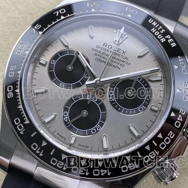 Rolex watch ARF FactoryDaytona gray plate 4131 rubber model front live photo