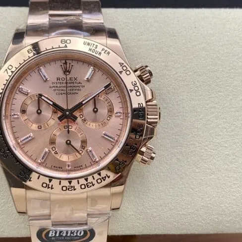 top-tiersuper cloneBTRolex full rose goldDaytona4130movement904stainless steel men's watch front view