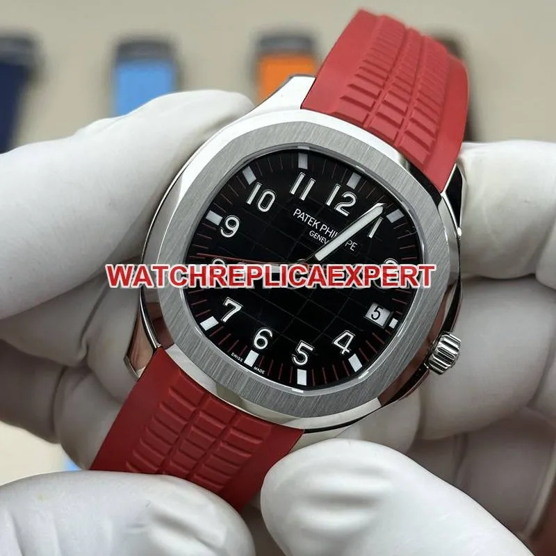 Patek Philippe1:1replica watch BBF factory grenade black dial red rubber model 5167Afront live photo