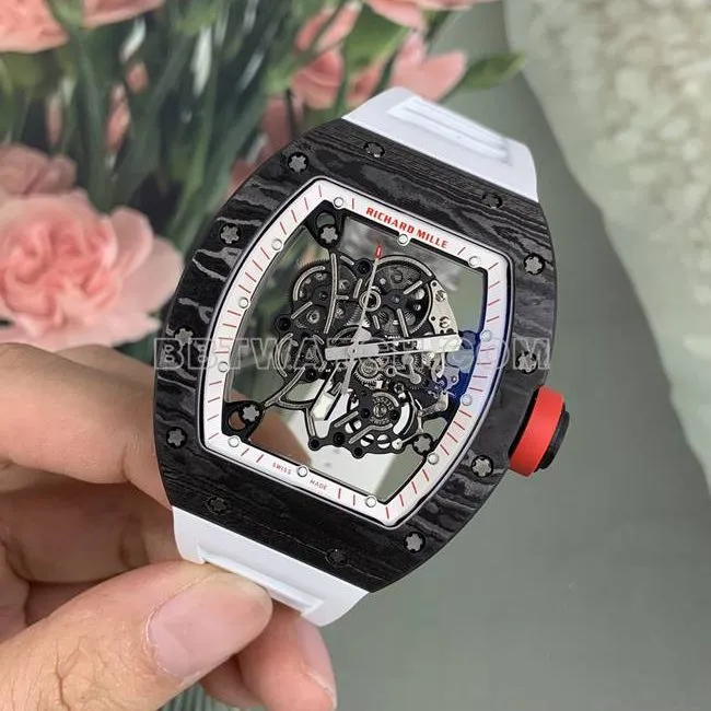 APS factory Richard Mille carbon fiber white rubber braceletletRM055front live photo